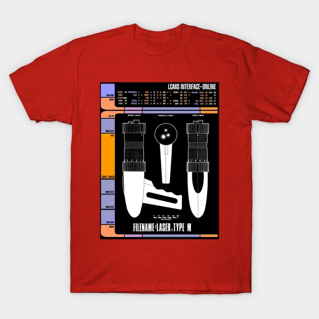 Computer Readout Showing Pilot Episode Laser Pistol T-Shirt by Starbase79